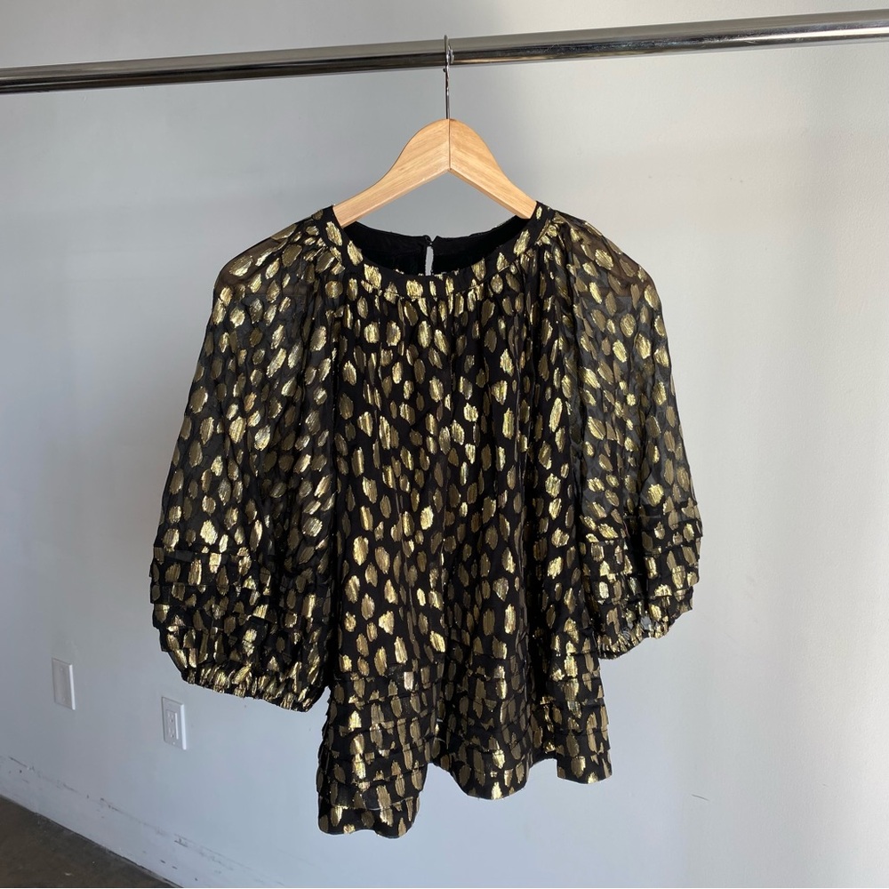 RHODE Black and Gold Blouse
